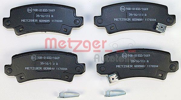 Jogo de 4 pastilhas de travão METZGER ref. 1170304